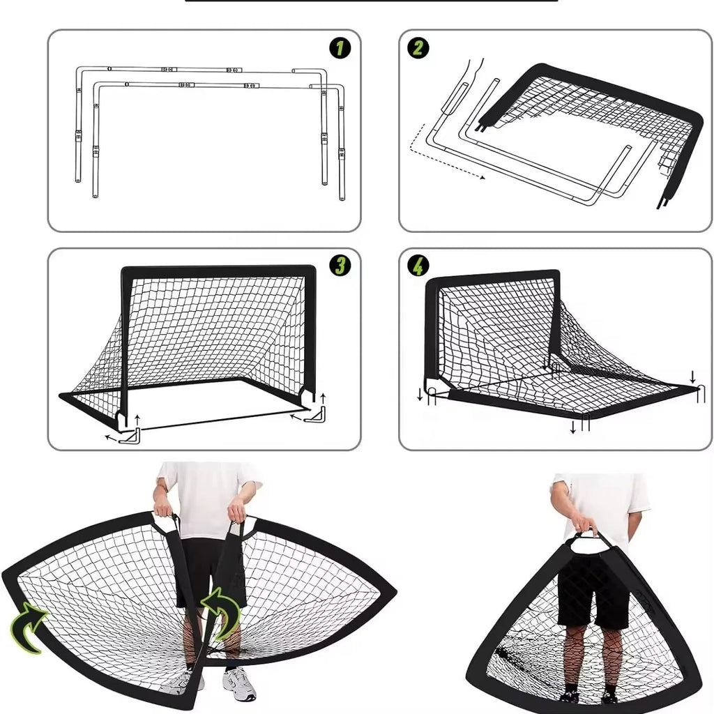 Faltbares Fußballtor 4x3 FT – Tragbar für Kinder & Jugend Training